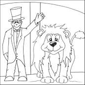 coloriage le lion et le dresseur